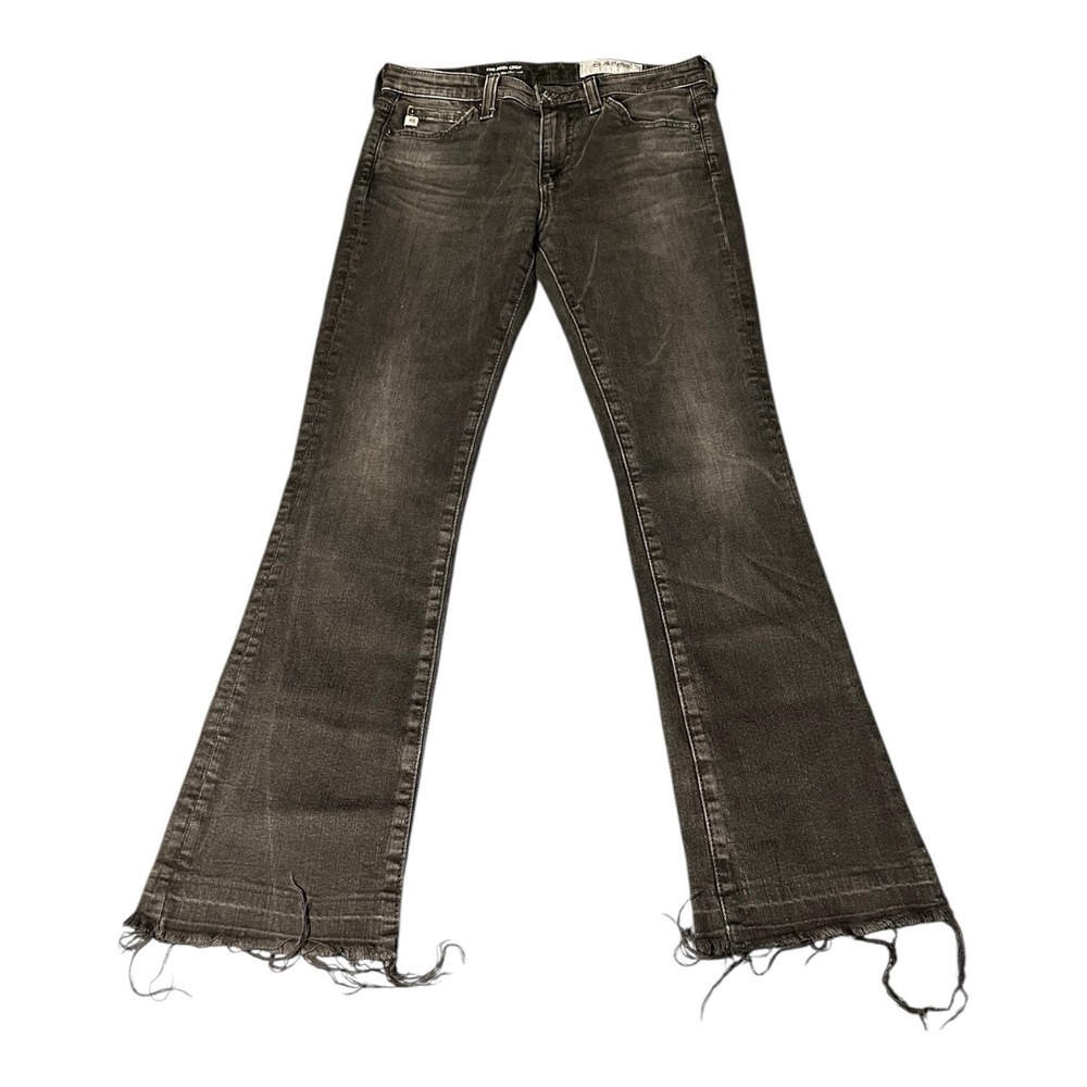AG Adriano Goldschmied 24 The Jodi Crop High Rise Slim Flare Crop Jeans Raw Hem